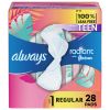 Always Radiant Teen Feminine Pads with Flex Foam with Wings;  Unscented 28 Ct Size 1