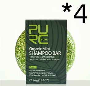 Purc Hand-Extracted Soap, Anti-Dandruff, Oil-Control Nourishing Handmade Soap, Spot Fleece-Flower Root And Ginger Shampoo Soap (Option: Mint fragrance-4PCS)